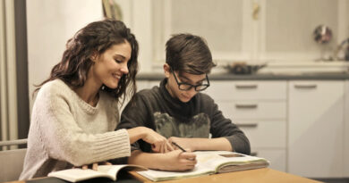 starsza siostra i brat studiują w domu