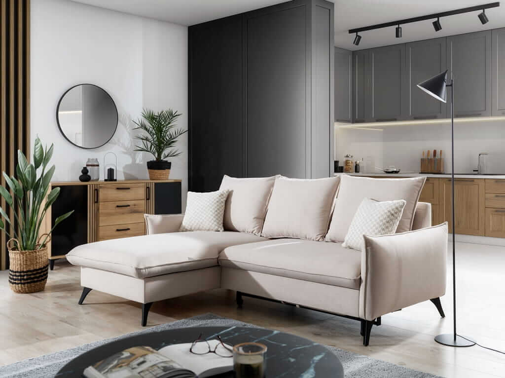 Narożnik MODICA Do Salonu Pojemnik Funkcja Spania